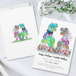 Dinosaur Theme Bröllop Inbjudningar