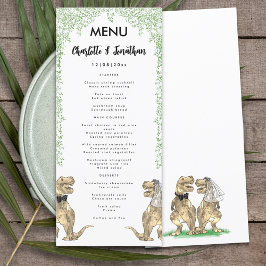 Dinosaur Theme Bröllop Menu Meny