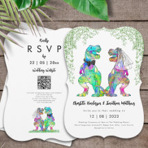 Dinosaur Theme Bröllop QR-kod