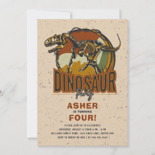 Dinosaur Theme Födelsedagsfest Inbjudningar