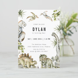 Dinosaur Theme Födelsedagsfest Inbjudningar