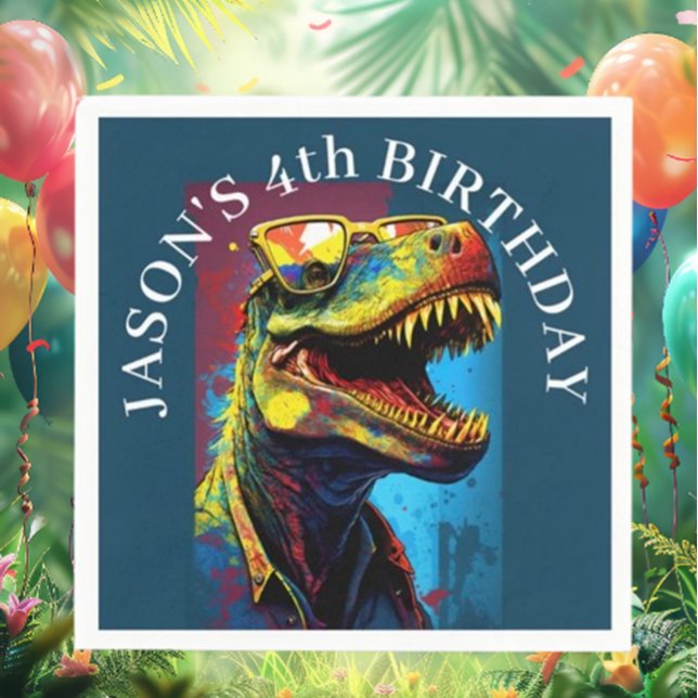 Dinosaur Theme Födelsedagsfest Pappersservett ( Bring the fun to life and create lasting memories. Get your party supplies now!)