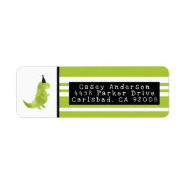 Dinosaur Theme Stomp och Chomp Grönt Dino Birthday Returadress Etikett