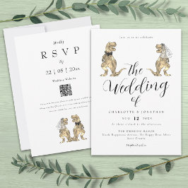 Dinosaur Theme Wedding Inbjudningar