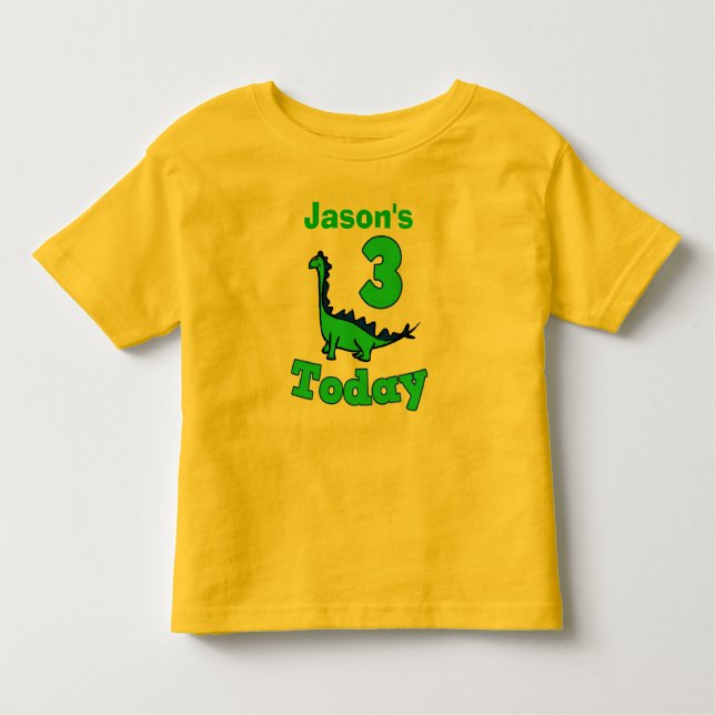 Dinosaur Third Birthday Boy Shirt Tee (Framsida)