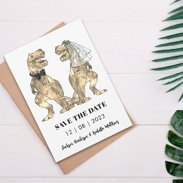 Dinosaur Thmet Bröllop Grönt Spara Datumet