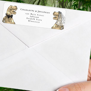 Dinosaur Thmet Bröllop Returadress Etikett