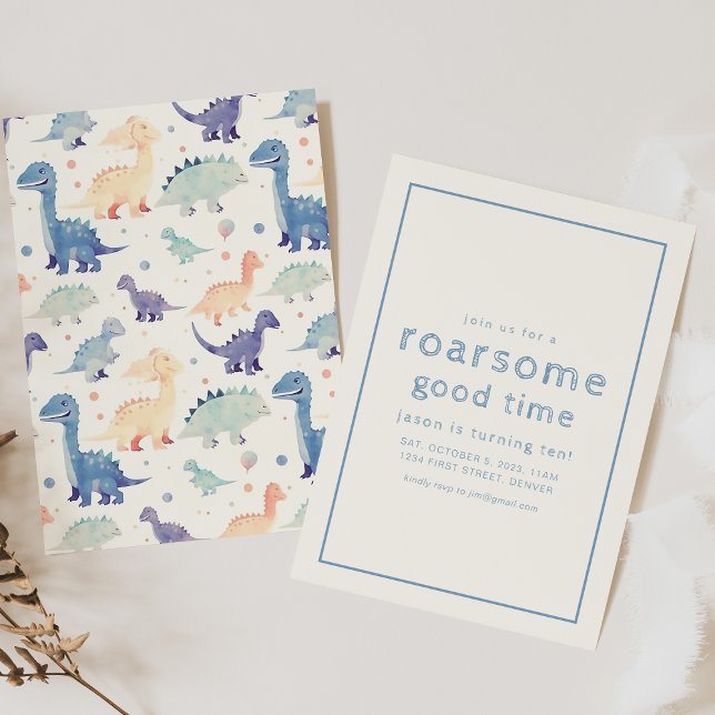 Dinosaur Thmet Födelsedagsfest Inbjudan (Skapare uppladdad)