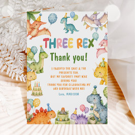 Dinosaur Three Rex 3-årsfest Inbjudningar