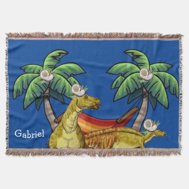 Dinosaur Throw Blanket Filt (Framsidan)