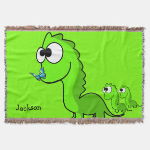 Dinosaur Throw Blanket Filt