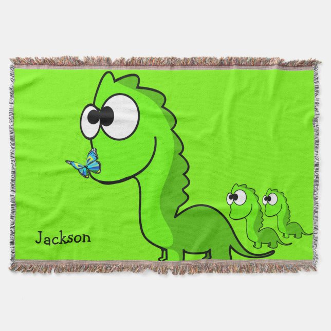 Dinosaur Throw Blanket Filt (Framsidan)