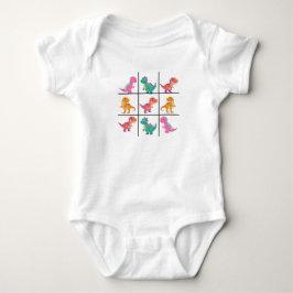 Dinosaur Tic Tac Toe Baby Jersey Bodysuit T Shirt