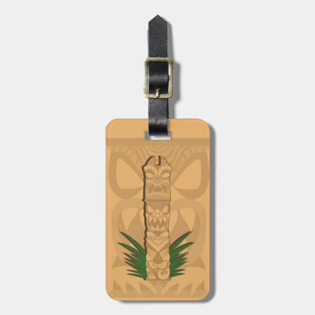 Dinosaur Tiki Totem Bagagebricka (Vertikal Framsida)