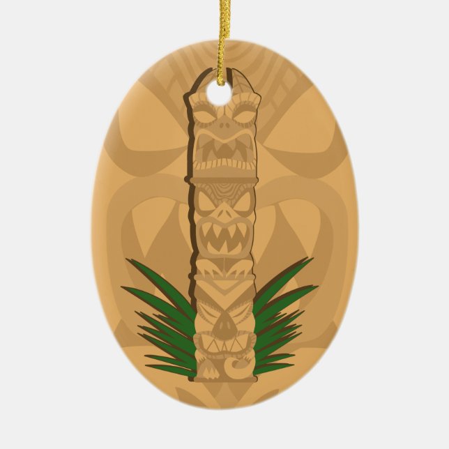 Dinosaur Tiki Totem Julgransprydnad Keramik (Framsidan)