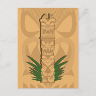 Dinosaur Tiki Totem Vykort