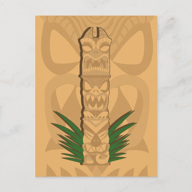 Dinosaur Tiki Totem Vykort (Framsida)