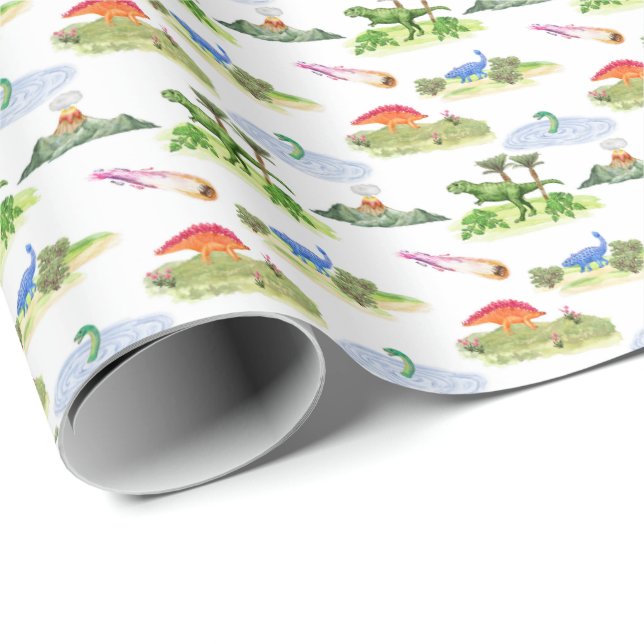 Dinosaur Toile (Originalfärger) Presentpapper (Rullad Hörn)