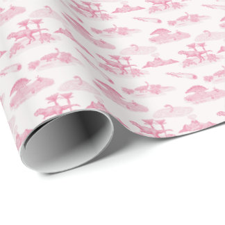 Dinosaur Toile (Rosa) Inpackningspapper Presentpapper