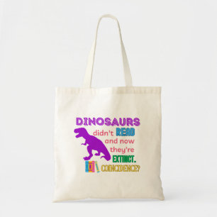 Dinosaur Tote Bibliotek Bag Tygkasse