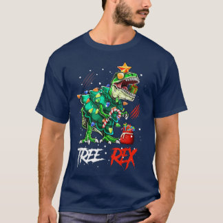 Dinosaur Träd Re jul Ljus Funny T Shirt