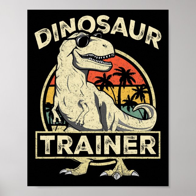 Dinosaur Trainer Halloween Costume Retro Dino Outl Poster (Framsidan)