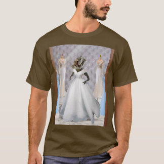 Dinosaur TRe Bride Wearing Bröllop Dress Möhippa F T Shirt