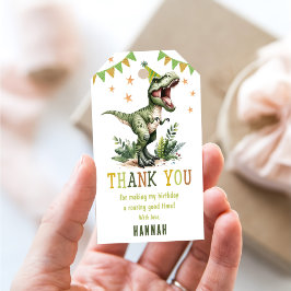 Dinosaur Tre Rex 3-års födelsedagsfest  Presentetikett
