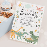 Dinosaur tredubbel Rex 3:e födelsedag Party<br><div class="desc">Dinosaur Three Rex 3rd Birthday Party bjudande Alla formgivningar är © PIXEL PERFECTION PARTY LTD</div>