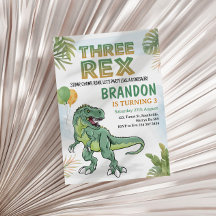 Dinosaur tredubbel Rex 3:e födelsedag Party