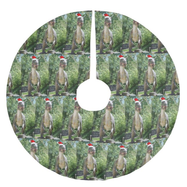 Dinosaur Trex med tomthat Julgransmatta Borstad Polyester (Framsidan)