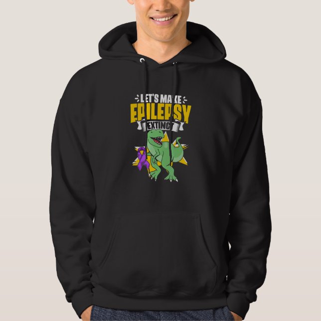Dinosaur Trex Support Epilepsy Survivor Epilepsy A Hoodie (Framsida)