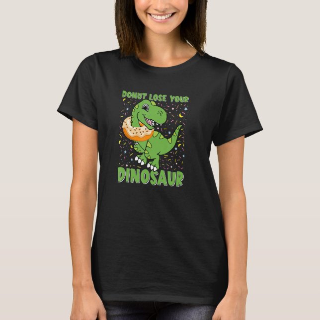 Dinosaur Trex Tyrannosaurus Donut Dino Quote T Shirt (Framsida)