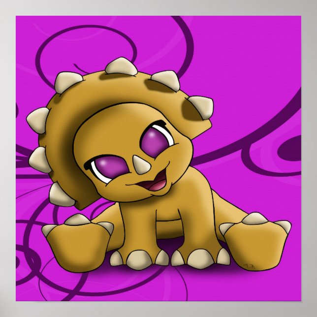 Dinosaur Triceratops Poster (Framsidan)