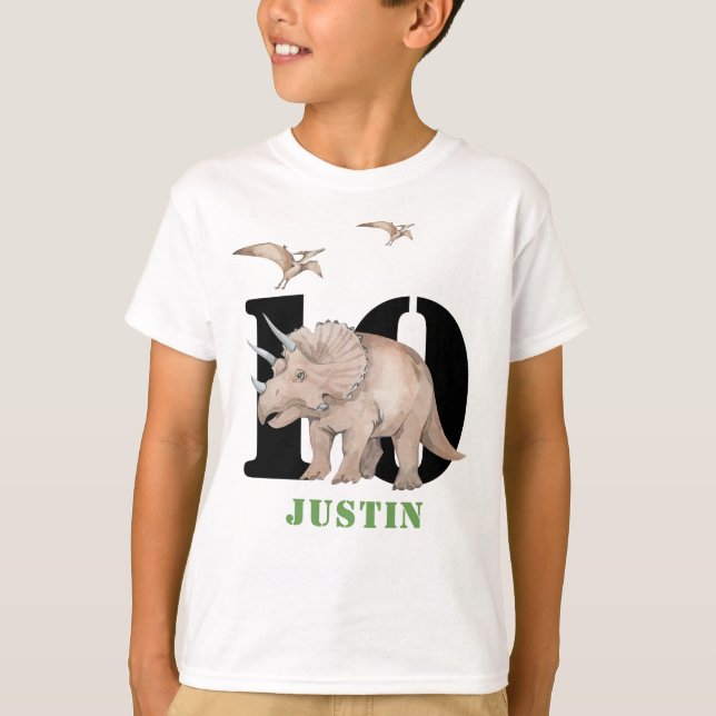 Dinosaur Triceratops T-Shirt (Framsida)