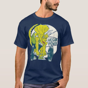 Dinosaur Triceratops Workout Gym Veggie Vegetarian T Shirt