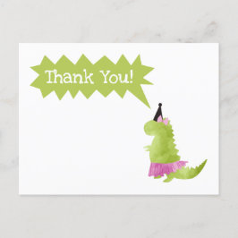 Dinosaur Tutu Tackkort Card Ballerina Dino Inbjudan Vykort