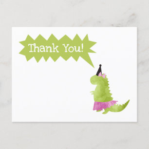 Dinosaur Tutu Tackkort Card Ballerina Dino Inbjudan Vykort