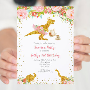 Dinosaur Tutu Tea-Rex Tutu-inbjudan Inbjudningar