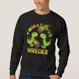 Dinosaur Twillingars Twinasaurus Wrecks Meteor T-R Lång Ärmad Tröja