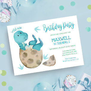 Dinosaur Tyrannosaurus Rex Boy Birthday Inbjudningar