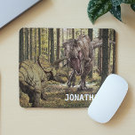Dinosaur Tyrannosaurus Triceratops Personlig Musmatta<br><div class="desc">Den här designen kan vara personlig om du väljer Redigera design. Du kan också överföra till andra objekt. Kontakta mig på colorflowcreations@gmail.com eller använda alternativet chatta överst på sidan om du vill ha den här designen på en annan produkt eller behöver hjälp. Se mer av mina design eller följ mig...</div>
