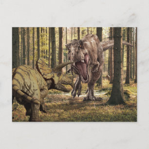 Dinosaur Tyrannosaurus Triceratops Vykort