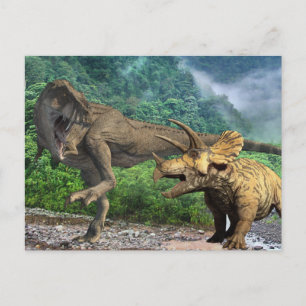 Dinosaur Tyrannosaurus Triceratops vykort