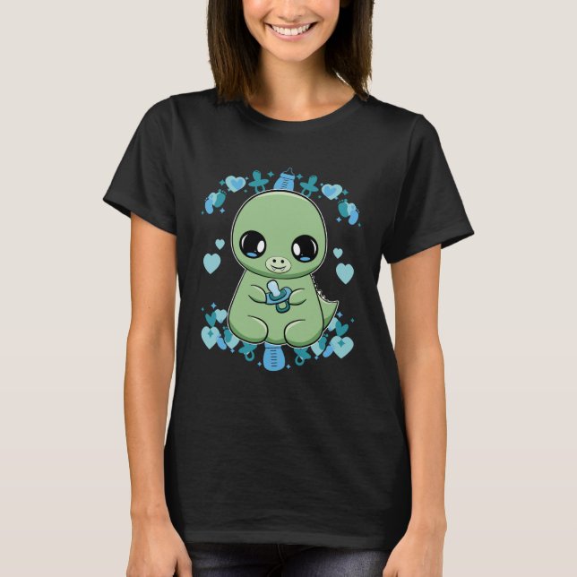 Dinosaur Tyrannosaurus With Soother T Shirt (Framsida)