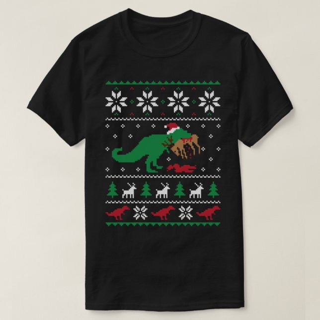 Dinosaur Ugly jul Sweater - Finny jul T Shirt (Design framsida)