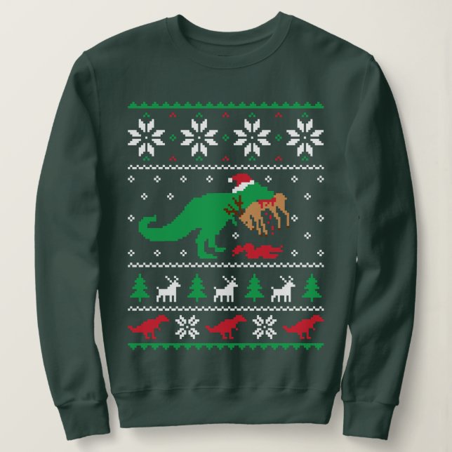 Dinosaur Ugly jul Sweater - Finny jul T Shirt (Design framsida)