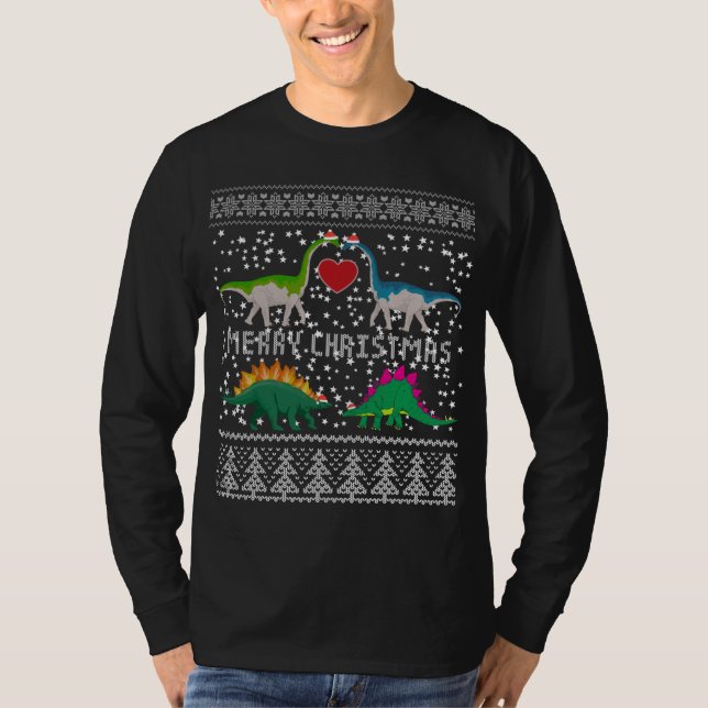Dinosaur Ugly jul Sweater Funny Julafton T Shirt (Framsida)