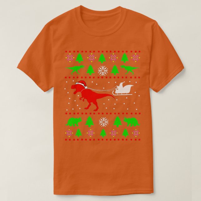 Dinosaur Ugly jul Sweater Småbarn Kids Boy X T Shirt (Design framsida)