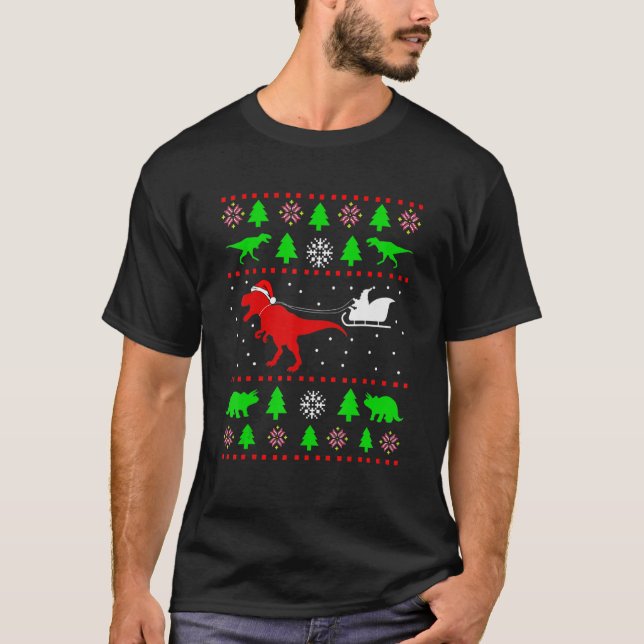 Dinosaur Ugly julsötare för vuxnor barn T Shirt (Framsida)